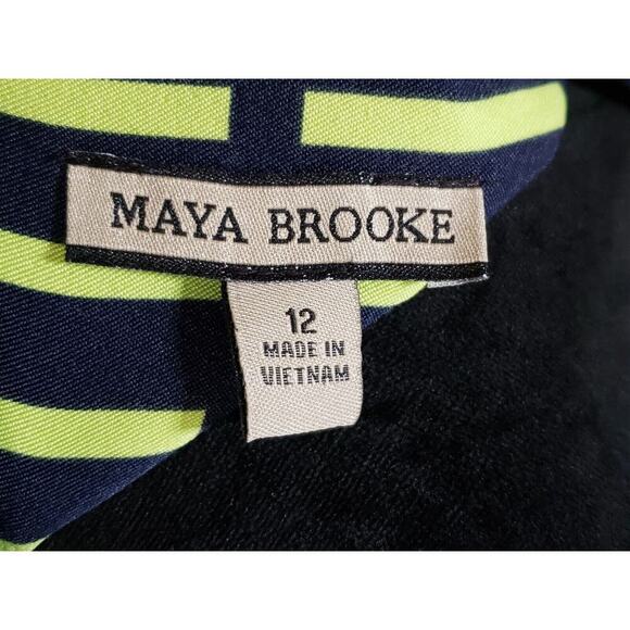 Maya Brooke Women's Multicolor Round Neck Sleeveless Knee Length Dress Size 12 - Picture 9 of 14